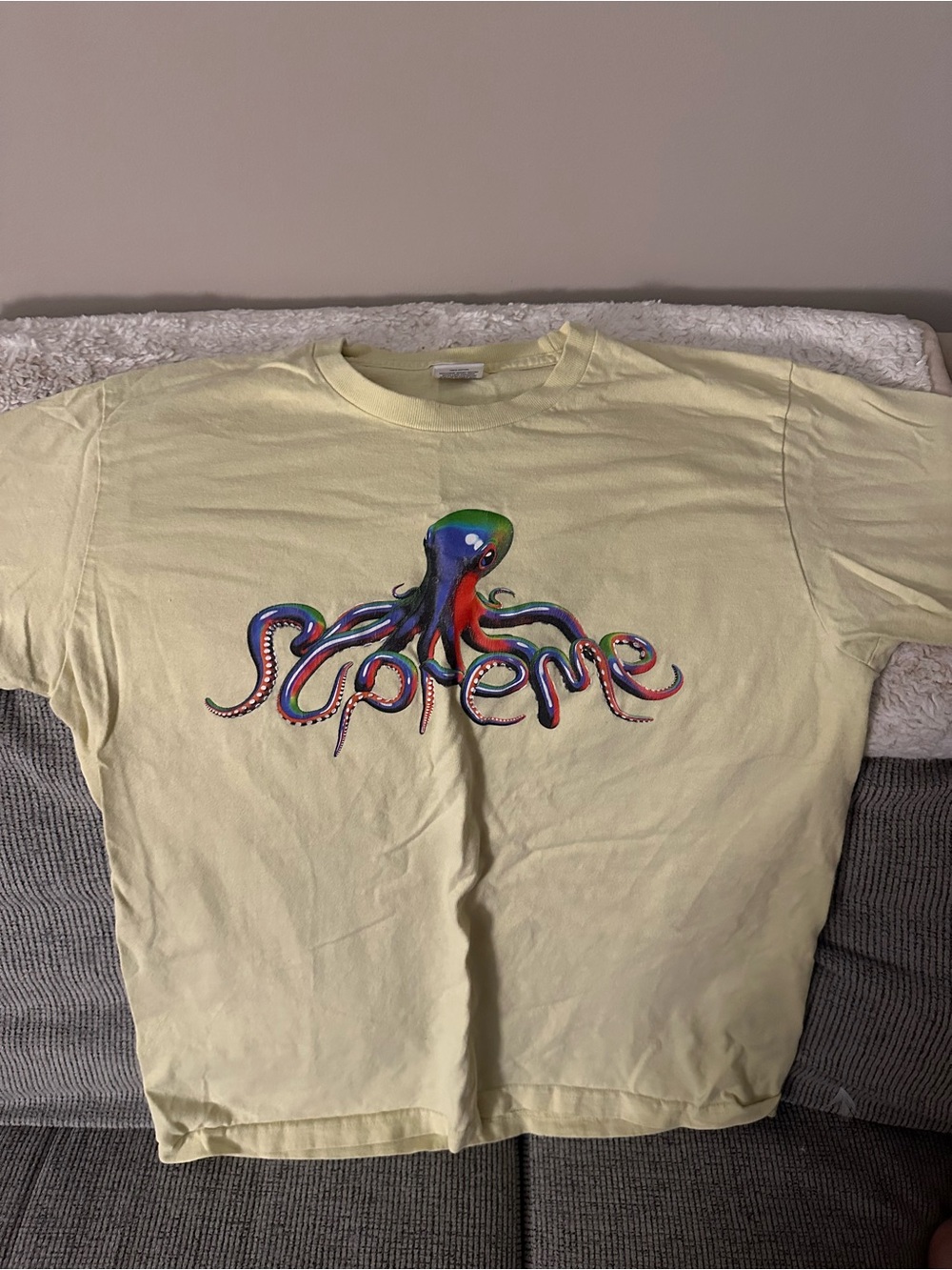Supreme Yellow Octopus Graphic Short Sleeve Tee